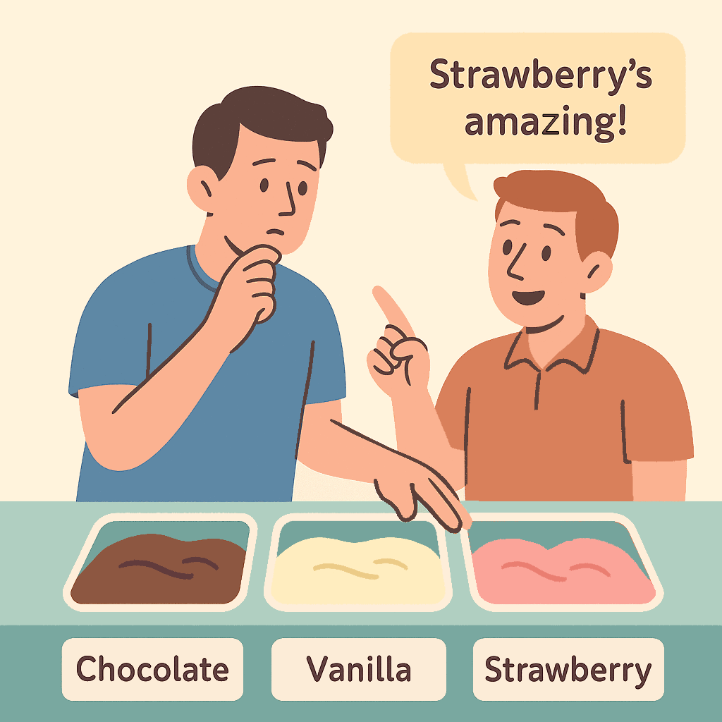 Ice cream shop off-policy example