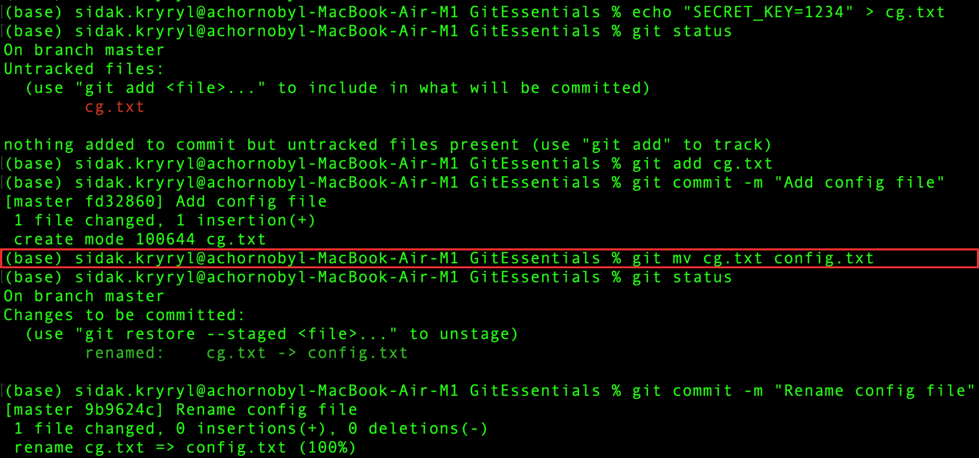 Renommer le fichier de configuration