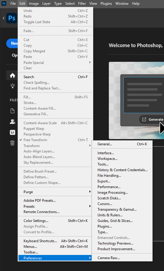 1 Opening Preferences